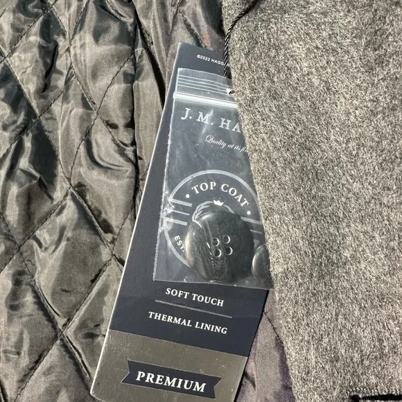 NWT Haggar Men's Mid-Length Single Breasted Brushed Twill Topcoat Size Medium - Picture 9 of 10